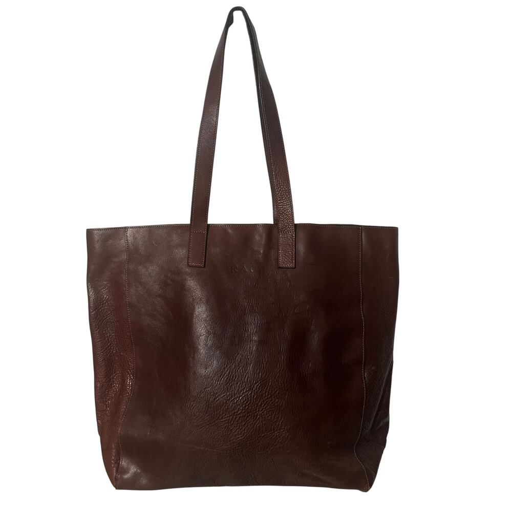 Cambridge Brown Leather Tote Classic Structured Unisex Shoulder Bag